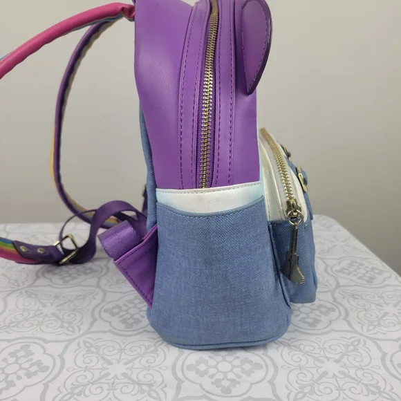 LISA FRANK LOUNGEFLY Painter Panda Heart Rainbow Backpack - Picture 6 of 15